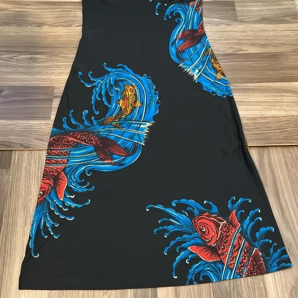 Betsey Johnson Koi Fish Tattoo Franky for Betsey Vintage Bodycon Slip Dress S - Picture 14 of 16